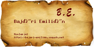 Bajári Emilián névjegykártya